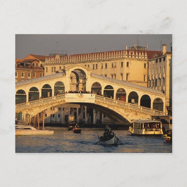 Postal Italia, Veneto, Venecia, Canal Grande y Rialto (Anverso)