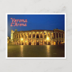 Postal Italia - Veneto - Verona - Arena de noche -