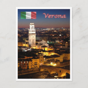 Postal Italia - Veneto - Verona - Duomo y Ponte Pietra -