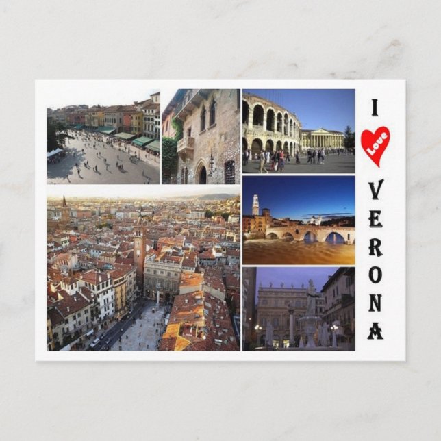 Postal Italia - Véneto - Verona - Me encanta - (Anverso)