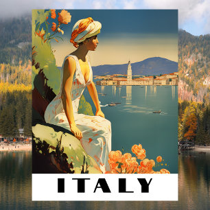Postal Italia Viajes Vintage Romántico Mediterráneo