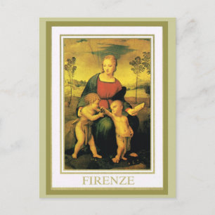 Postal Italia vintage, Florencia, Galería Uffizi