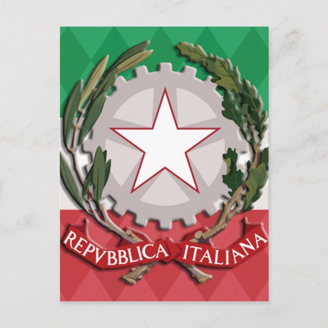 Postal italiana con escudo de armas (Anverso)