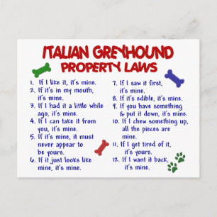 Postal ITALIANA GREYHOUND Property Laws