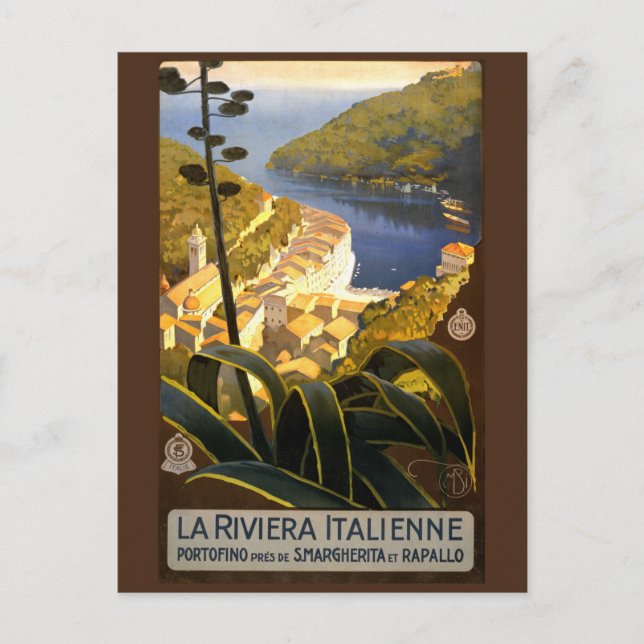Postal italiana vintage Riviera Italia (Anverso)