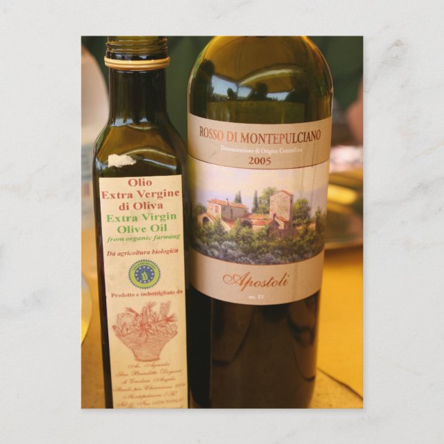 Postal Italiano ~ Aceite y Vino (Anverso)