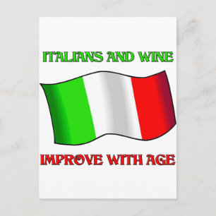 Postal Italianos Y Vino, Mejorar Con La Edad