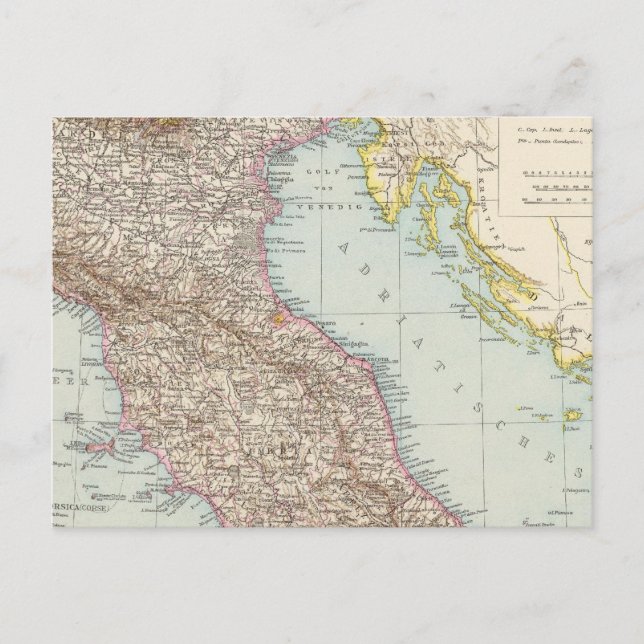 Postal Italien nordliche Halfte, Mapa del Norte de Italia (Anverso)