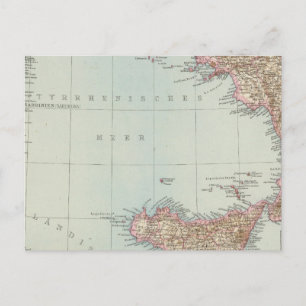 Postal Italien sudliche Halfte, Mapa del sur de Italia