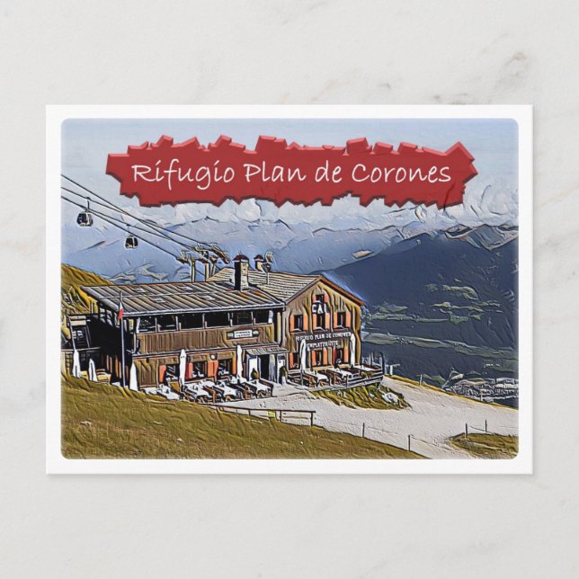Postal Italy - alpine hut Plan de Corones - Dolomiti - (Anverso)