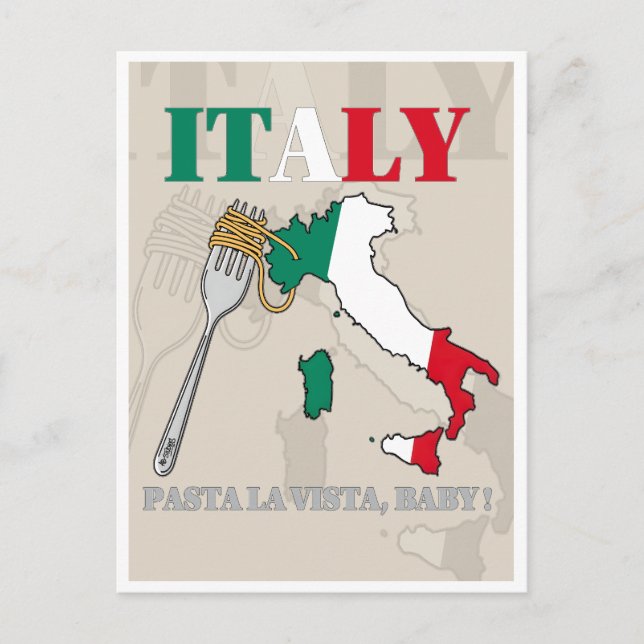 POSTAL ITALY PASTA LA VISTA, BABY! (Anverso)