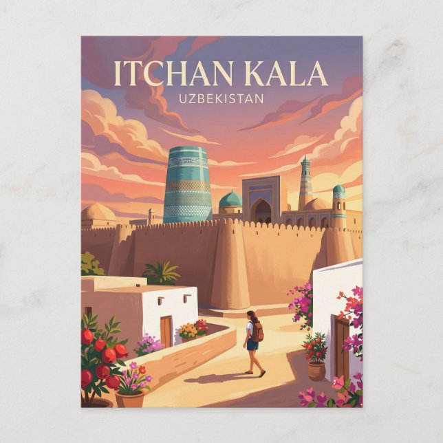 Postal Itchan Kala Uzbekistán (Anverso)
