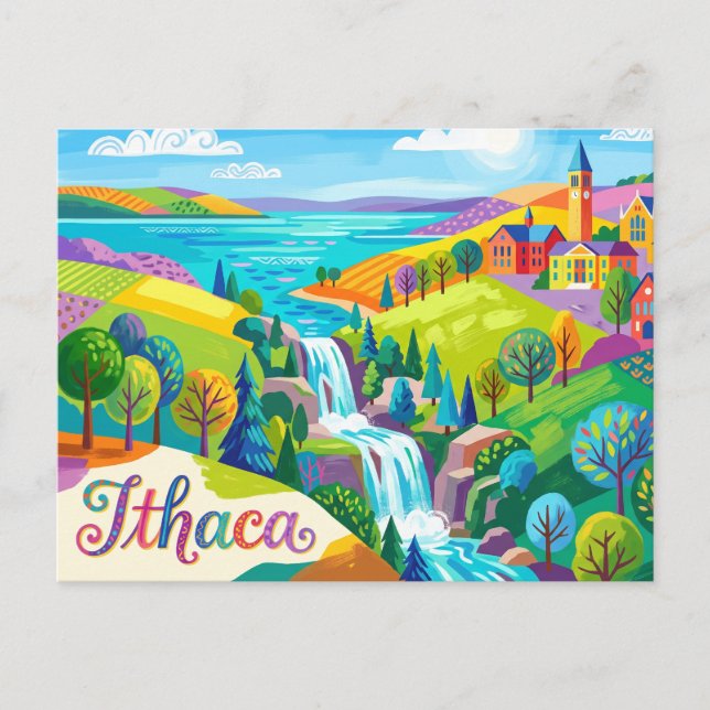 Postal Ithaca, Nueva York, EE. UU. (Anverso)