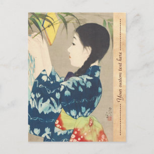 Postal Ito 100 figuras de bellezas con kimono de Takasa
