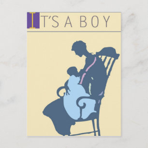 Postal <It's a Boy> por el minero de Steve