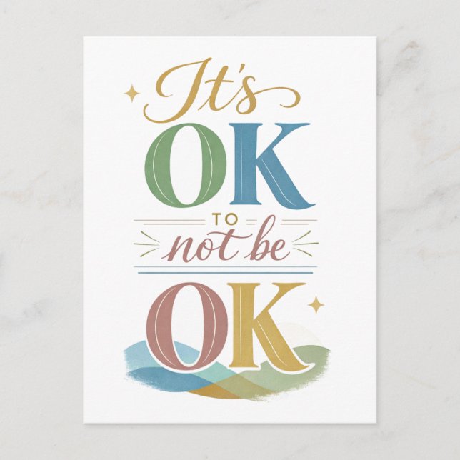 Postal "It's Okay to Not Be Okay" (Anverso)