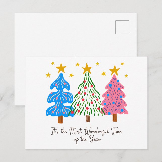 Postal It's The Most Wonderful Time Christmas  (Anverso / Reverso)