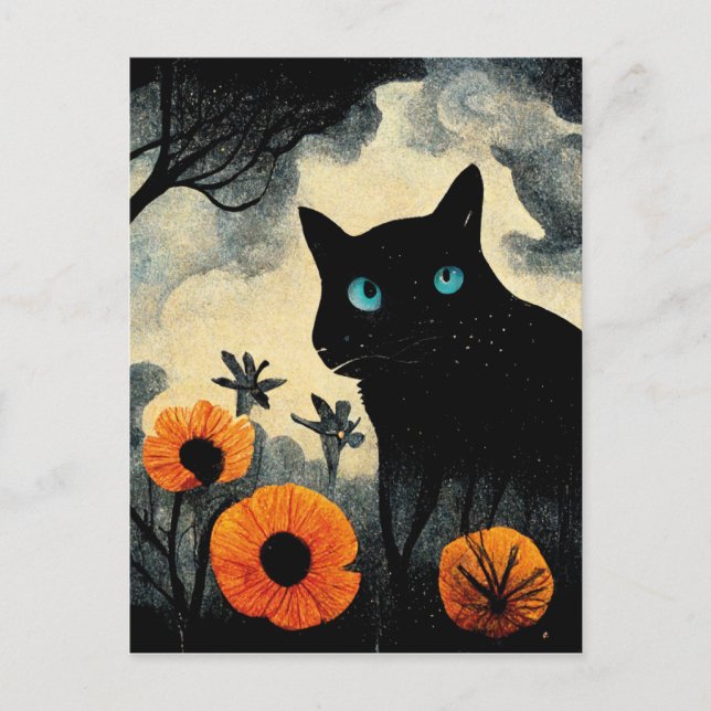 Postal Its the most wonderful time of the year black cat (Anverso)