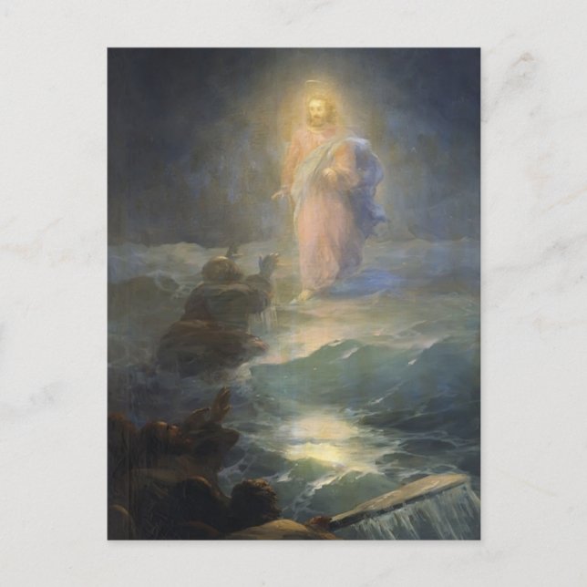 Postal Ivan Aivazovsky- Jesús camina sobre el agua (Anverso)