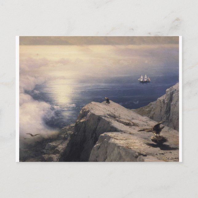 Postal Ivan Aivazovsky vintsky barco de agua viejo (Anverso)