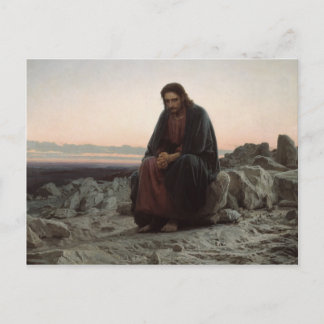 Postal Ivan Kramskoy - Cristo en el salvaje