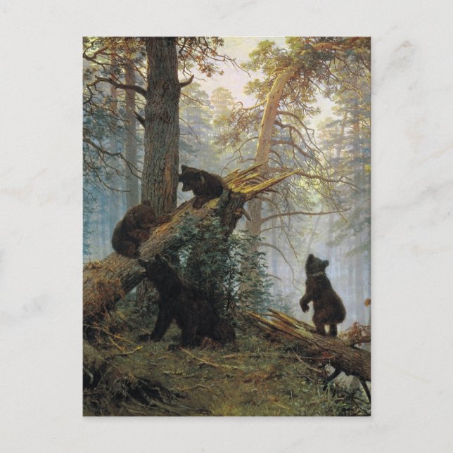 Postal Ivan Shishkin Por La Mañana En Un Bosque De Pinos (Anverso)