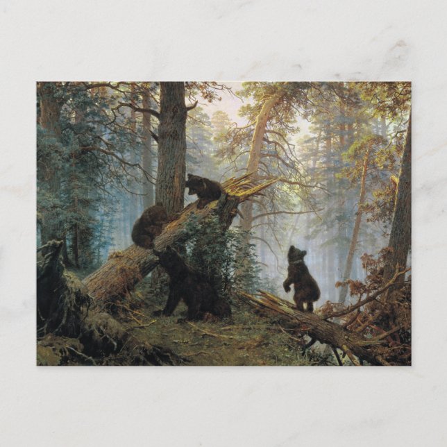Postal Ivan Shishkin Por La Mañana En Un Bosque De Pinos (Anverso)