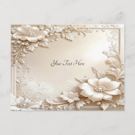 Postal Ivory Flowers Postcard