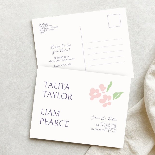 Postal Ivory | Modern Minimal Floral Wedding  (Subido por el creador)