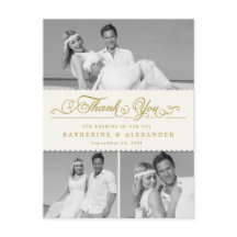 Ivory Scalloped Band 3 Photo Boda Gracias Pos