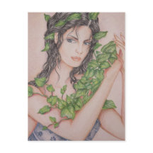 Ivy Bride Chica Retrato Lápiz de arte Ilustracion