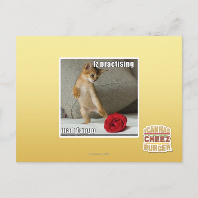 Postal Iz que practica tango del mah (Anverso)