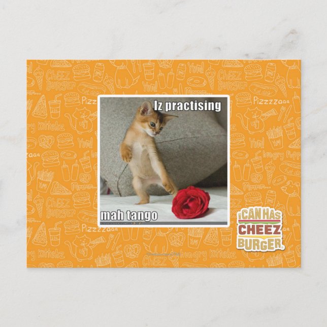 Postal Iz que practica tango del mah (Anverso)