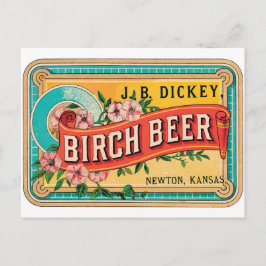 Postal J. B. Dickey Birch Beer Newton Kansas Vintage Art