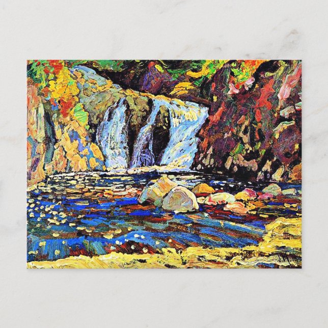 Postal J.E.H. MacDonald - Esbozo de The Little Falls, 191 (Anverso)