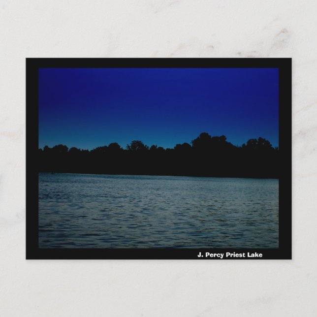 Postal J. Percy Priest Lake de noche (Anverso)