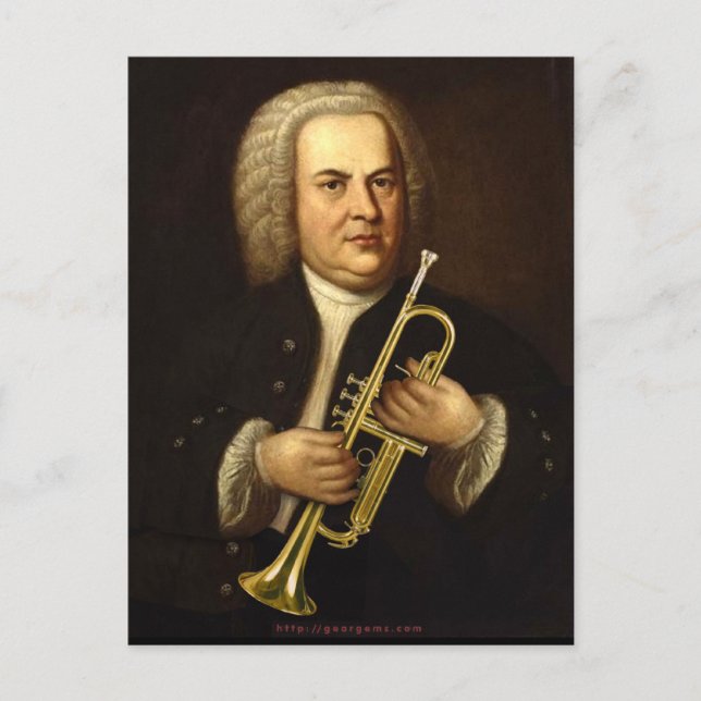 Postal J.S. Bach con Trumpet (Anverso)