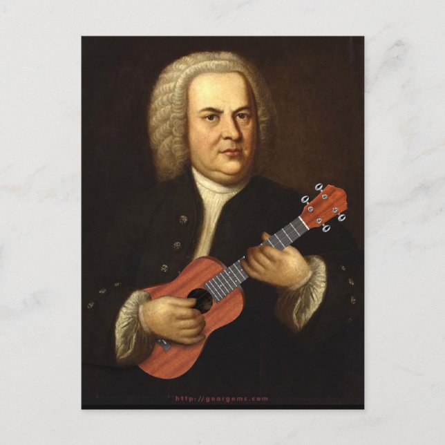 Postal J.S. Bach en Uke (Anverso)