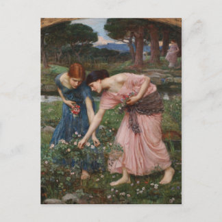 Postal J.W. Waterhouse Gather Ye Rosebuds
