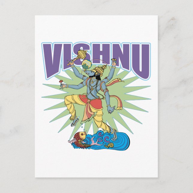 Postal Jabalí Vishnu hindú (Anverso)