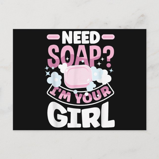 Postal Jabón que hace divertido el creador de jabón (Anverso)