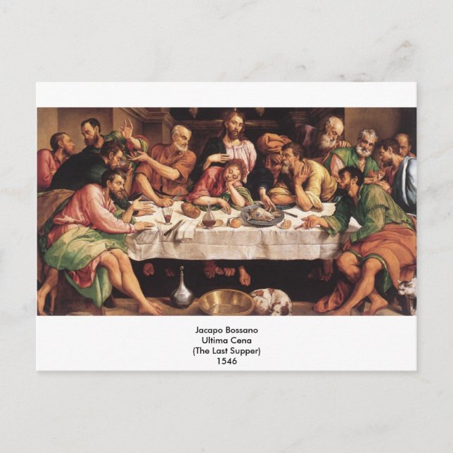 Postal Jacapo Bossano - Ultima Cena, 1546 (Anverso)