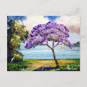 Postal Jacaranda Tree Tropical Art
