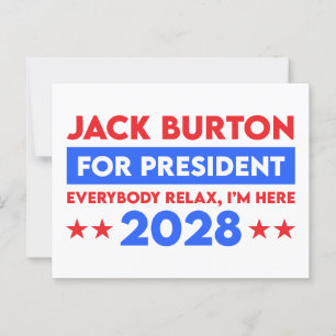 Postal Jack Burton para la presidencia 2028
