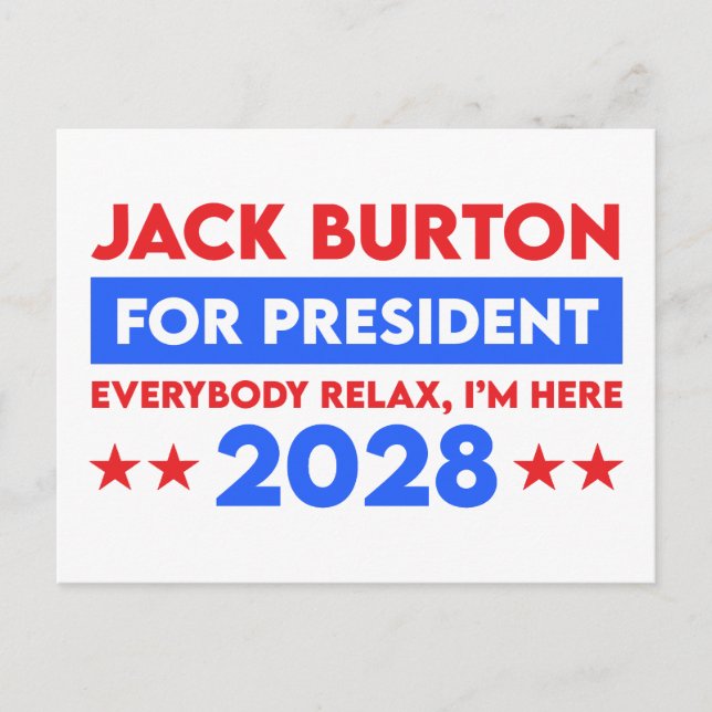 Postal Jack Burton para la presidencia 2028 (Anverso)