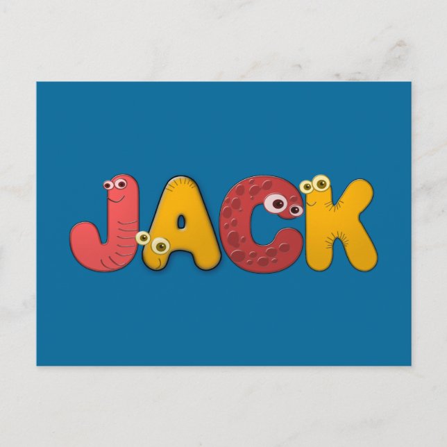 Postal Jack de alfabeto animal (Anverso)