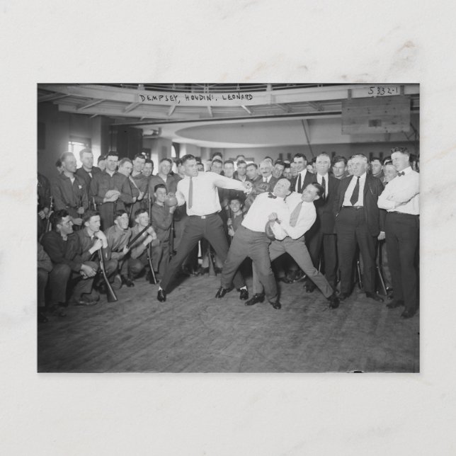 Postal Jack Dempsey se burla de la lucha contra Harry Hou (Anverso)