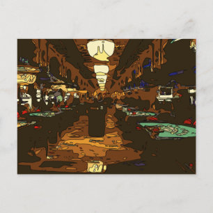 Postal Jack negro y mesas de póquer en Las Vegas