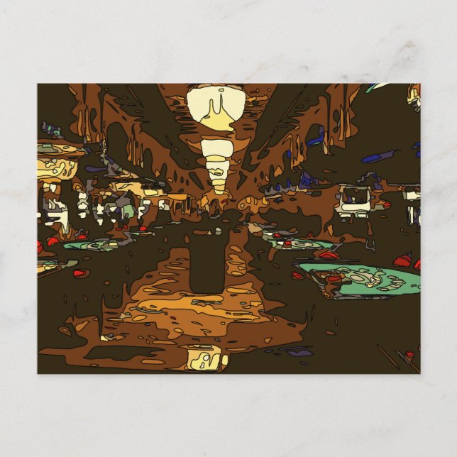 Postal Jack negro y mesas de póquer en Las Vegas (Anverso)