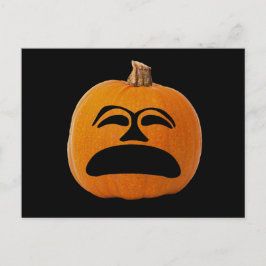 Postal Jack o' Lantern Cara infeliz, calabaza de Hallowee